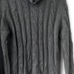 Timing Y2K Women's Grey Cable Knit Sweater Size Large Turtleneck Pullover Vintage Photo 1