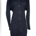 it's our time Y2K dark gray knit button up hooded cardigan Photo 0