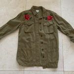 Sneak Peek Like New Green and Rose Military Jacket Photo 0