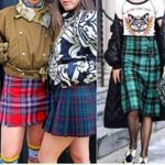 FLORENCE WALSH Vintage Plaid Pleated Wool Kilt Size 14 Red Photo 13