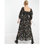 Free People  Witchy Oasis Printed Midi Dress Black Floral XS Bohemian Prairie Photo 4