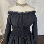 Whimsygoth Witchy Pirate Wench Black Peplum Lace Off The Shoulder Top L Size L Photo 2