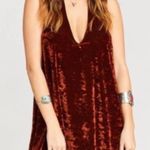 Show Me Your Mumu Copper Crushed Velvet Mini Dress Photo 0