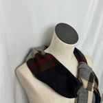 Classic Plaid Scarf with fringe for women Black Photo 2