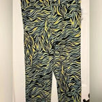 Be Proud Size Large Animal Print Straight Leg Flat Front Pants Size Large NWT Black Photo 1