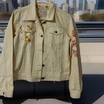 VTG Privacy Wear women's M Cream Embroidered Denim jacket W Orange Brown Accent Yellow Size M Photo 0