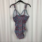 Spanx Love Your Assets In Bloom Blue&Pink Paisley One Piece Swimsuit Sz.L Photo 5