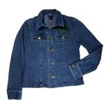Jones New York GREEN DAY Jacket Patch & Denim Jean Jacket size small Photo 0