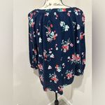 st. john's bay  Navy Floral Blouse Photo 2