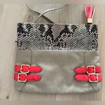 Gianni Bini snakeskin pattern clutch purse tan coral pink Photo 1