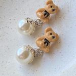 Handmade Kawaii teddy bear y2k fairy 2WAY studs & dangle earrings🧸🌟 Photo 8