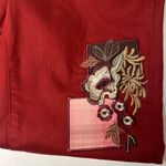 Diane Gilman DG2 Stretch Embroidered Patched Skinny Jeans, Wine Size 6 TALL New! Photo 3