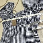 Anthropologie NWT  FOREVER THAT GIRL PUFF SLEEVE MINI DRESS BLUE GINGHAM LARGE Photo 10