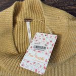 Free People  French Girl Ribbed Knit Dress Small Gold Sparkle Lurex Mini NWT Photo 8