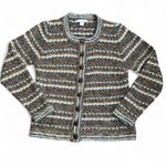 Dress Barn Vintage Silk Blend Striped Cardigan Sweater Button Small Photo 0