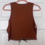 12th Tribe mixed fabric lace up crop top Photo 1