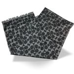 Coach  black/gray signature monogram wrap scarf shawl quiet luxury scandi girl Photo 1