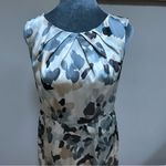 Ann Taylor  Silk watercolor midi length sleeveless dress 4 sheath lined white Photo 2