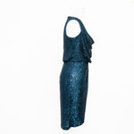 Eliza J Sequin Cowl Neck Sheath Dress in Teal – NWT Size 2 Photo 4