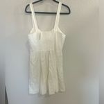 Madewell  Denim Square-Neck Sleeveless Mini Dress in Tile White Size 16 Photo 7