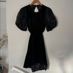 Bardot Marina Black Velvet Backless Puff Sleeve Mini Dress Date GNO Glam Party Photo 4