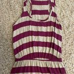 Splendid  Maroon & Cream Stripe Racerback Sleeveless Short Dress Size Small Photo 2