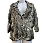 Colleen Lopez New Bracelet Sleeve Sequin Button Blazer Medium Festive Party Black Photo 3