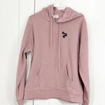 Empyre Small Mauve Pink Rose Embroidered Too Bad Hoodie Sweatshirt with Pocket Photo 0