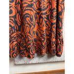 June + Vie Women's V Neck Long Sleeve Midi Dress Orange‎ Black Print XL Orange Photo 5