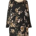 J.Crew  | Black Gold Floral Long Sleeve Cocktail Dress Women’s Size 12 NWT Photo 4