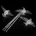 Women headwear fringe‎ bridal wedding dress hair accessories magpie set White Photo 1