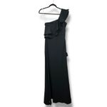 Lulus  NWT Grand Beauty Black Ruffled One-Shoulder Mermaid Maxi Dress Large Photo 2