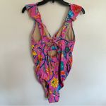 A pea in the pod Women’s  One Piece Maternity Ruffle Tie Back Swimsuit Size Small Photo 12