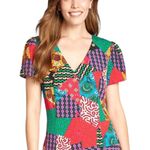 Dangerfield Patchwork Mini Dress Retro Vintage Inspired Floral Paisley Sz 4 New Photo 3