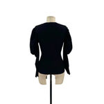 Karen Millen Karen‎ Millen Embellished Puff-Sleeve Sweater Black Floral Size Medium Photo 6