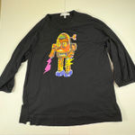 See By Chloe See By Chloé Black Robot Graphic Art Top 3/4 Sleeve Designer Tee Size L Photo 0