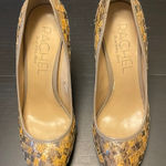 Rachel Roy Gray and Yellow Peep Toe Heels Photo 0