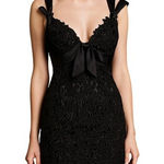 Yoana Baraschi Neoclassic Lace Rockabilly Bow Black Tie Sheath Dress Size 8 Photo 0