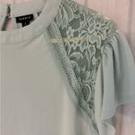 Torrid  Studio Crepe Jersey Mock Neck Lace Inset Top Aqua Plus Size 3 bus… Photo 1