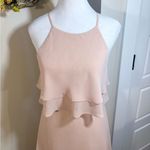 Jenny Yoo  COLLECTION Charlie Halter Ruffle Chiffon Blush Maxi Dress Gown Sz 2 Photo 2