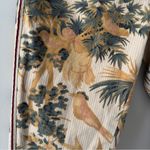 Anthropologie  Chino Relaxed Pants Floral bird pattern cotton stretch zip button Photo 5