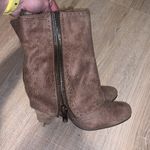 Not Rated  brown zip up summer heeled mid calf boots Photo 0