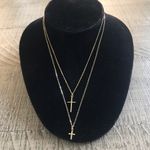 Cross Pendant Necklace Bundle, 2 Gold Toned Necklaces Photo 3
