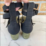 Frēda Salvador Military Green/Black Suede Cage Sandals Size 9 Black Photo 2