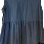 Flax Top 100% Linen Sleeveless Navy SZ LG Boho Whimsey Goth Fairy Casual Boho Photo 5