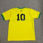 Xara Brazil #10 International FIFA Yellow and Green  Soccer Jersey Photo 4