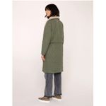 Heartloom Evaline Quilted Belted Tie Waist Sherpa Teddy Trim Coat Jacket Small Photo 3