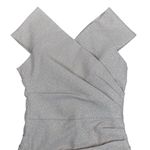 Teri Jon Rickie Freeman Gold Ruched Wrap Shimmer Formal Party Dress Size 8 Photo 4