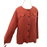 Samantha Grey Suede Feel Button Shirt Blazer Lightweight Jacket Sz 14 Orange Photo 5