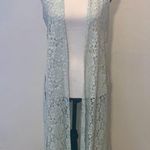 LuLaRoe Lace Sleeveless Duster Vest in Sage Green Small Photo 0